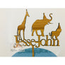 Custom Safari Animal Acrylic Cake Topper - Aston Blue