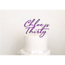 Thirty Acrylic Cake Topper - Aston Blue