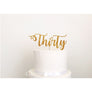 Thirty Acrylic Cake Topper - Aston Blue