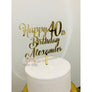 Forty Acrylic Cake Topper - Aston Blue