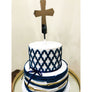Cross Acrylic Cake Topper - Aston Blue