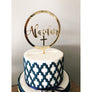 Custom Baptism Acrylic Cake Topper - Aston Blue