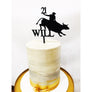 Bull Rider Cake Topper - Aston Blue