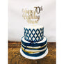 Custom Seventy Cake Topper - Aston Blue