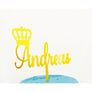 Personalised Crown Acrylic Cake Topper - Aston Blue