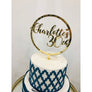 Thirty Acrylic Cake Topper - Aston Blue