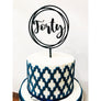 Forty Cake Topper - Aston Blue