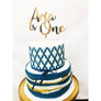 Personalised One Cake topper - Aston Blue