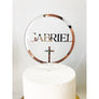 Custom Baptism Acrylic Cake Topper - Aston Blue