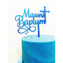 Custom Baptism Cake Topper - Aston Blue