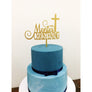 Custom Acrylic Christening Cake Topper - Aston Blue
