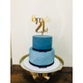 Personalised Twenty One Acrylic Cake Topper - Aston Blue