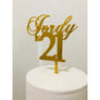 Personalised Twenty One Acrylic Cake Topper - Aston Blue