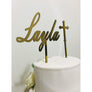 Custom Christening Acrylic Cake Topper - Aston Blue