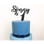 Personalised One Cake topper - Aston Blue