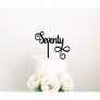 Custom Seventy Cake Topper - Aston Blue