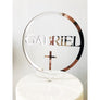 Custom Baptism Acrylic Cake Topper - Aston Blue