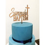 Custom Baptism Acrylic Cake Topper - Aston Blue