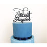 God Bless Acrylic Cake Topper - Aston Blue