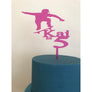 Skater Acrylic Cake Topper - Aston Blue