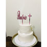 Custom Christening Acrylic Cake Topper - Aston Blue