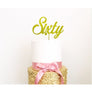 Sixty Acrylic Cake Topper - Aston Blue