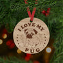Pug Dog Ornament - Aston Blue