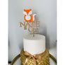 Fox Acrylic Cake Topper - Aston Blue
