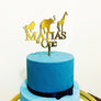 Custom Safari Animal Acrylic Cake Topper - Aston Blue