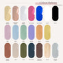 a color chart of different shades of nail polish