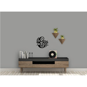 30 cm Mr and Mrs Monogram Sign - Aston Blue