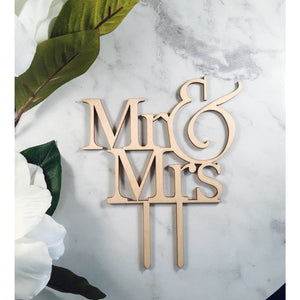 Mr and Mrs Cake Topper - Aston Blue