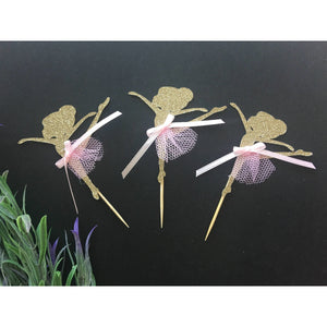 6 x Ballerina Cupcake Toppers - Aston Blue