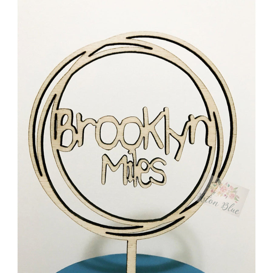 Personalised Cake topper - Aston Blue