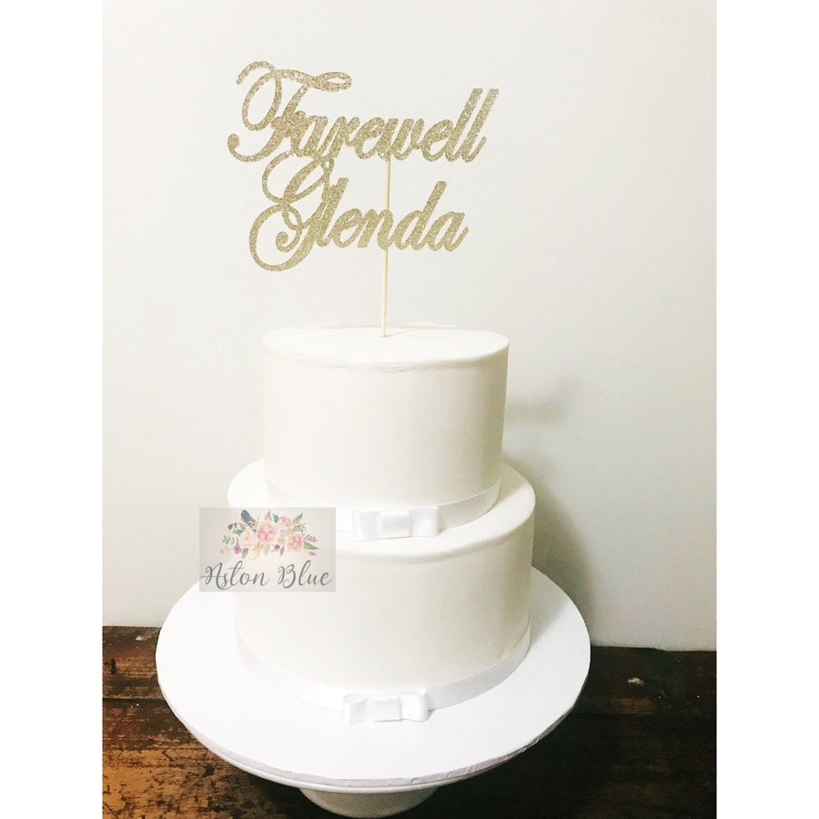 Personalised Farewell Acrylic Cake Topper - Aston Blue