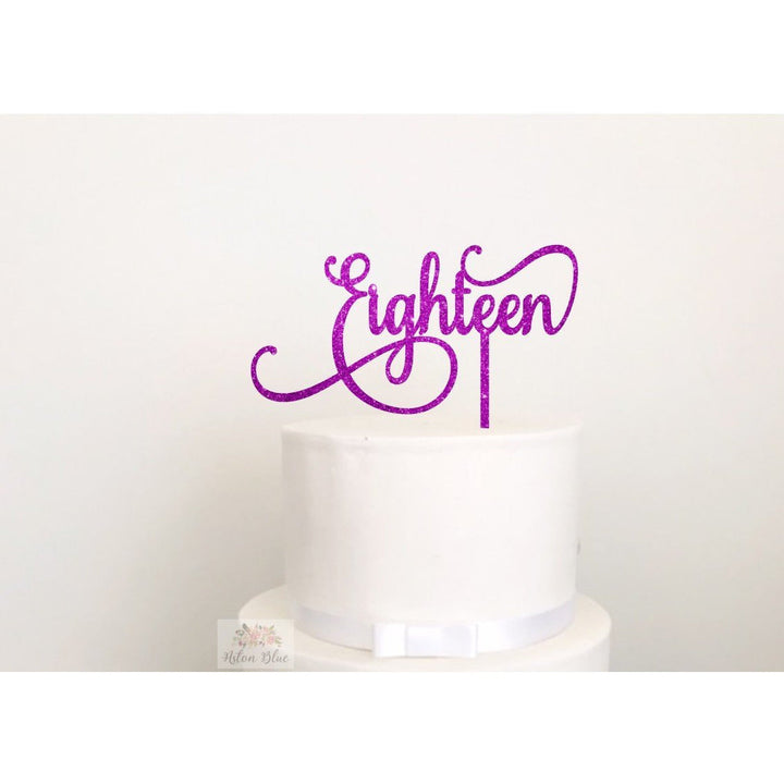 Eighteen Cake Topper - Aston Blue