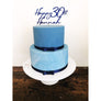 Thirty Acrylic Cake Topper - Aston Blue