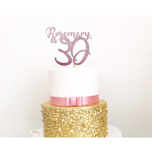 Thirty Acrylic Cake Topper - Aston Blue