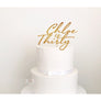 Custom Thirty Acrylic Cake Topper - Aston Blue