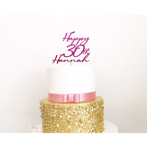 Thirty Acrylic Cake Topper - Aston Blue