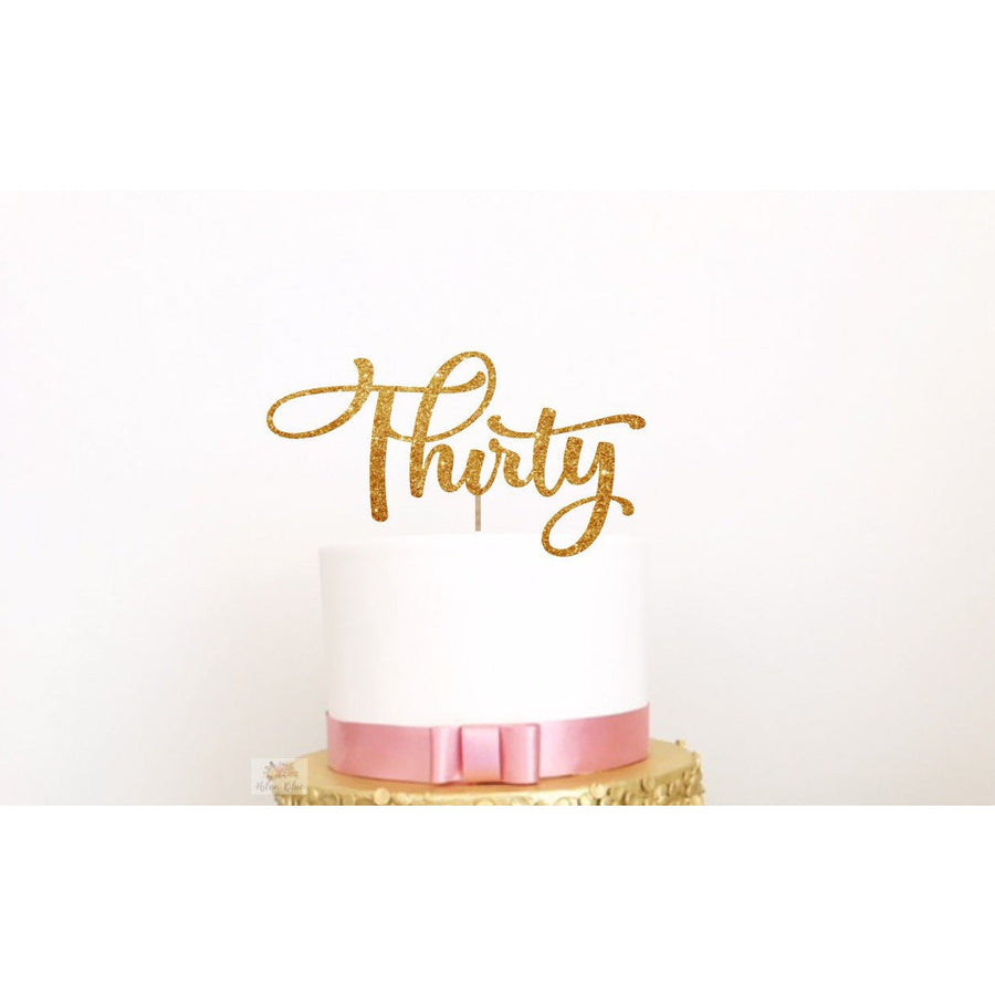 Thirty Acrylic Cake Topper - Aston Blue