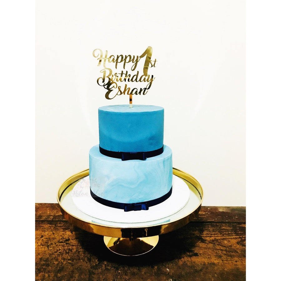 Personalised One Cake topper - Aston Blue