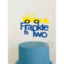 Personalised Bulldozer Acrylic Cake Topper - Aston Blue