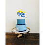 Personalised Bulldozer Acrylic Cake Topper - Aston Blue
