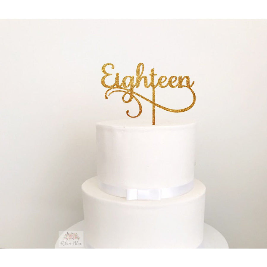 Eighteen Cake Topper - Aston Blue