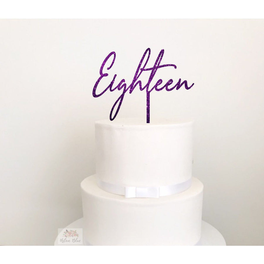 Eighteen Cake Topper - Aston Blue