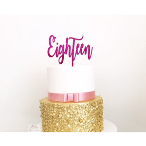 Eighteen Cake Topper - Aston Blue