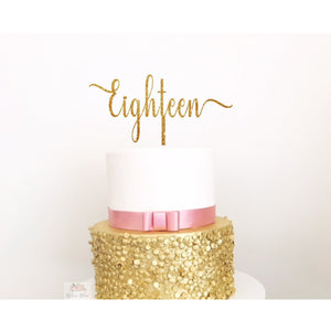 Eighteen Cake Topper - Aston Blue