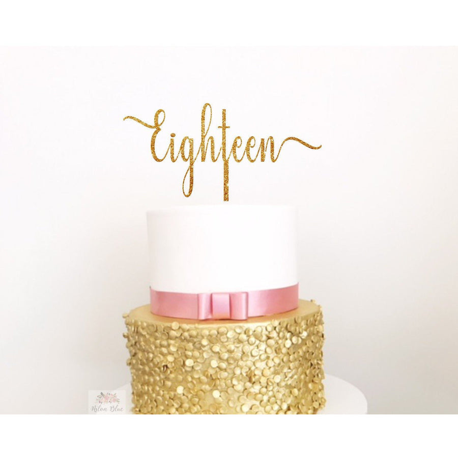 Eighteen Cake Topper - Aston Blue