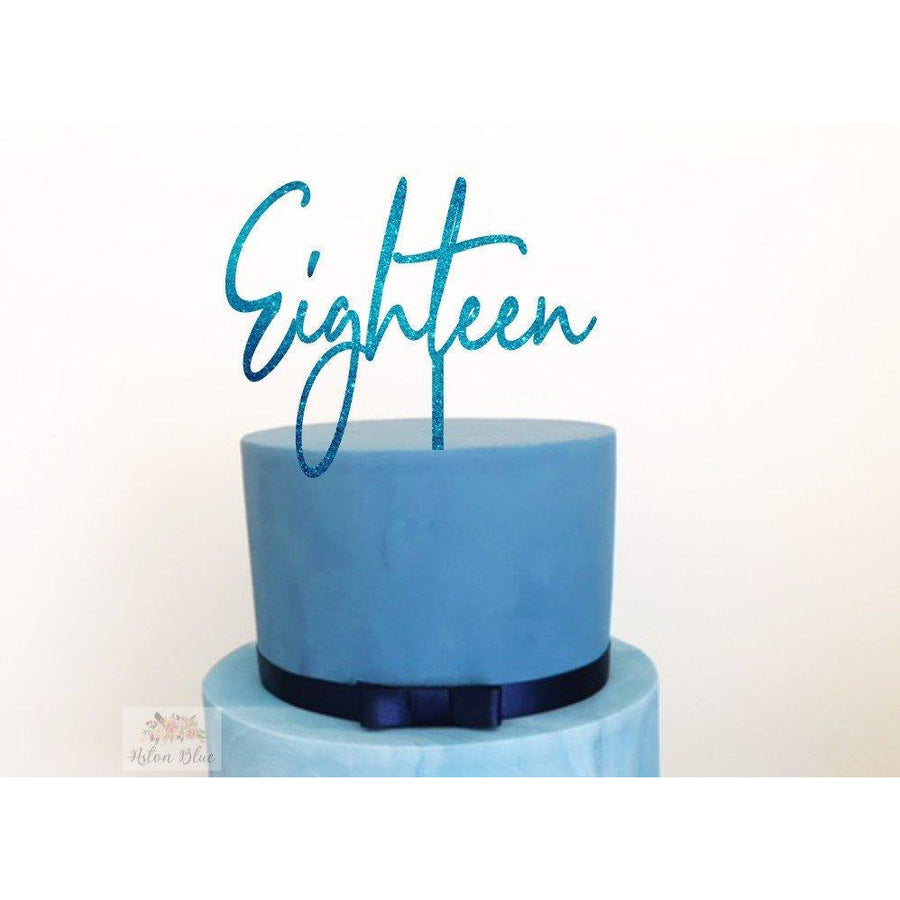 Eighteen Cake Topper - Aston Blue